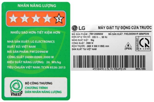 Máy giặt LG FM1209N6W - Hình ảnh 9
