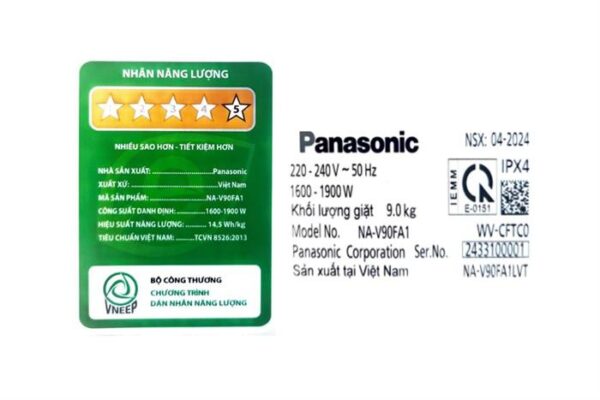 Máy giặt Panasonic NA-V90FA1LVT - hình số 7