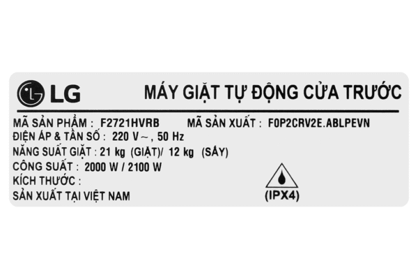 May Giat Say Lg Inverter 21 Kg F2721hvrb Den 9