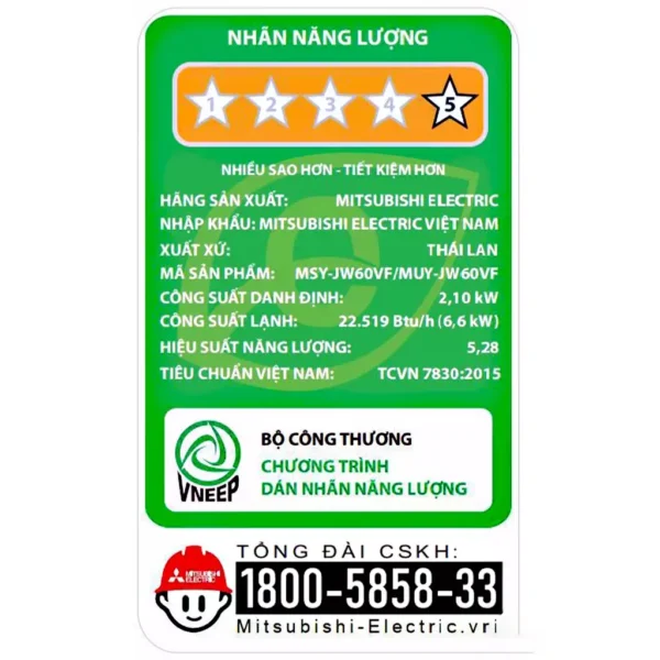 Điều hòa Mitsubishi MSY/MUY-JW60VF - hình số 5