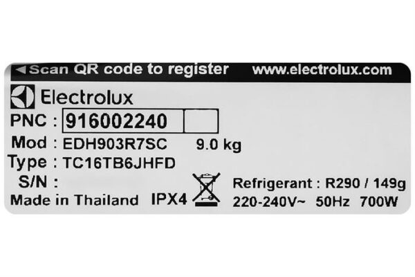 Máy sấy Electrolux EDH903R7SC - hình số 10