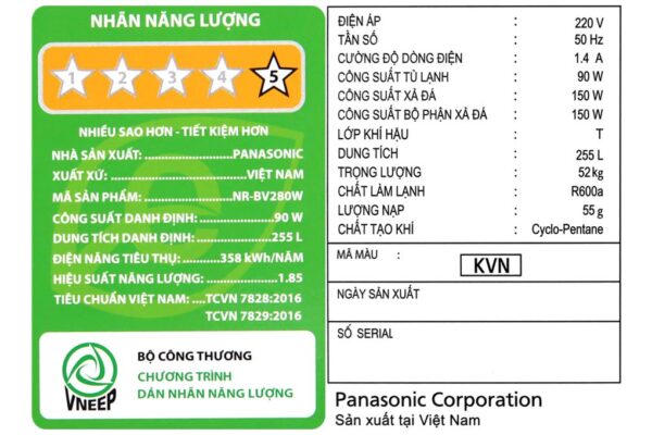 Tủ lạnh Panasonic NR-BV280WKVN - Hình ảnh 15