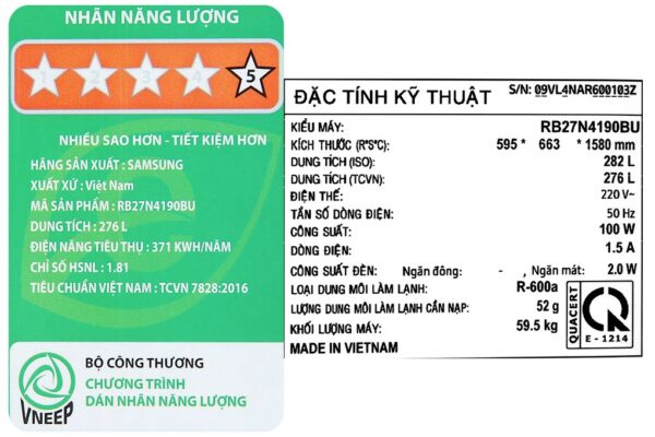 Tủ lạnh Samsung RB27N4190BU/SV - Hình ảnh 9