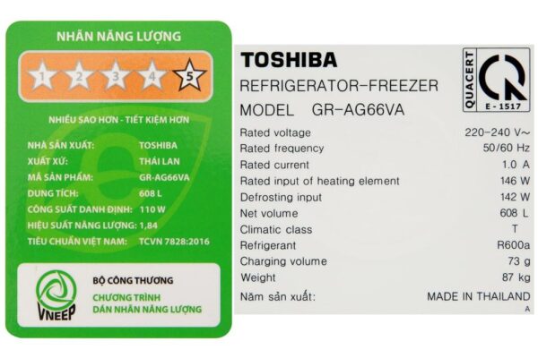 Tủ lạnh Toshiba GR-AG66VA (XK) - Hình ảnh 14