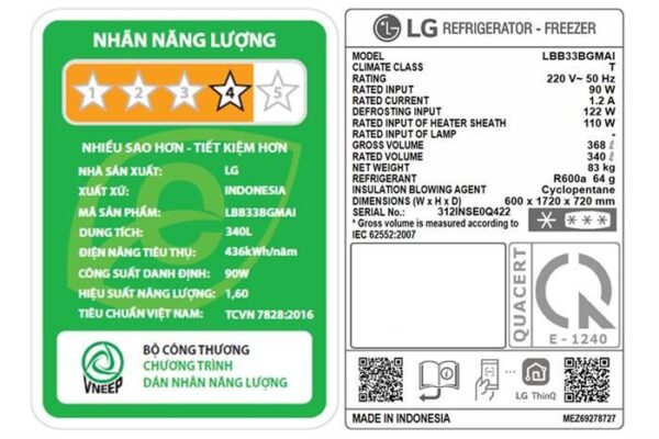 Tủ lạnh LG LBB33BGMAI - hình số 10