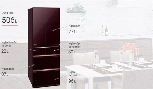Tủ lạnh Mitsubishi MR-WX52D-BR-V - Hình ảnh 4