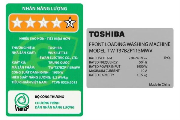Máy giặt Toshiba TW-T37BZP115MWV(WT) - hình số 9